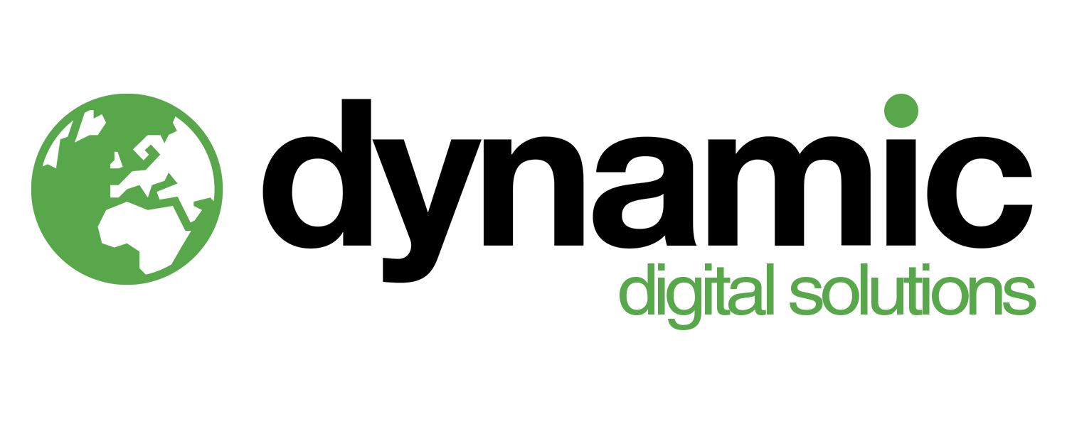 Logo of Dynamic Digital Solutions, featuring stylized text with a modern and professional design.