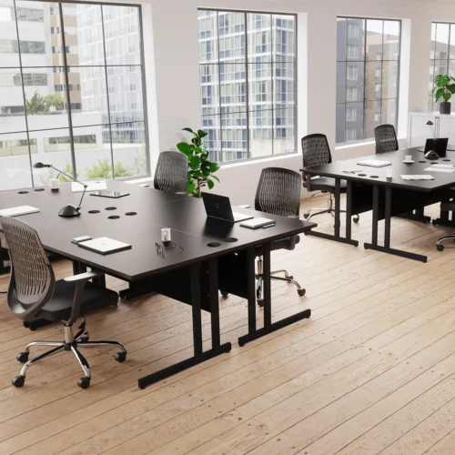 Ergonomic office chair in a modern workspace, designed for comfort and support.