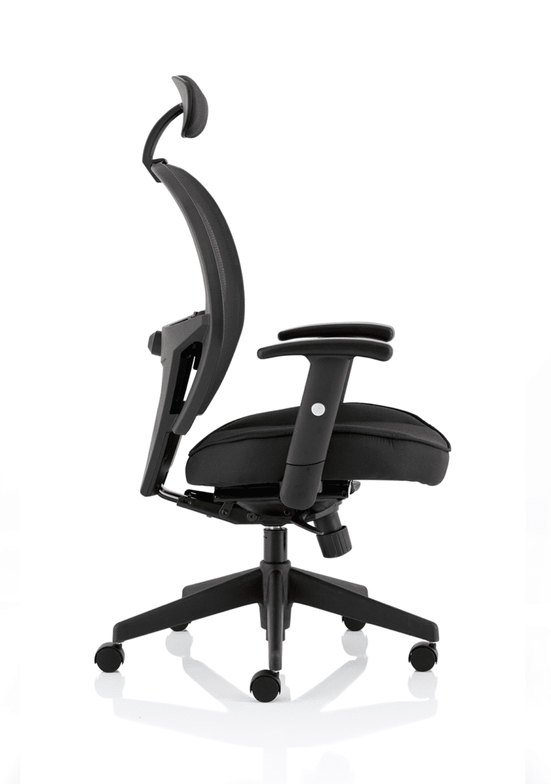 Denver High Mesh Back Black Task Operator Office Chair with Arms - Image 8