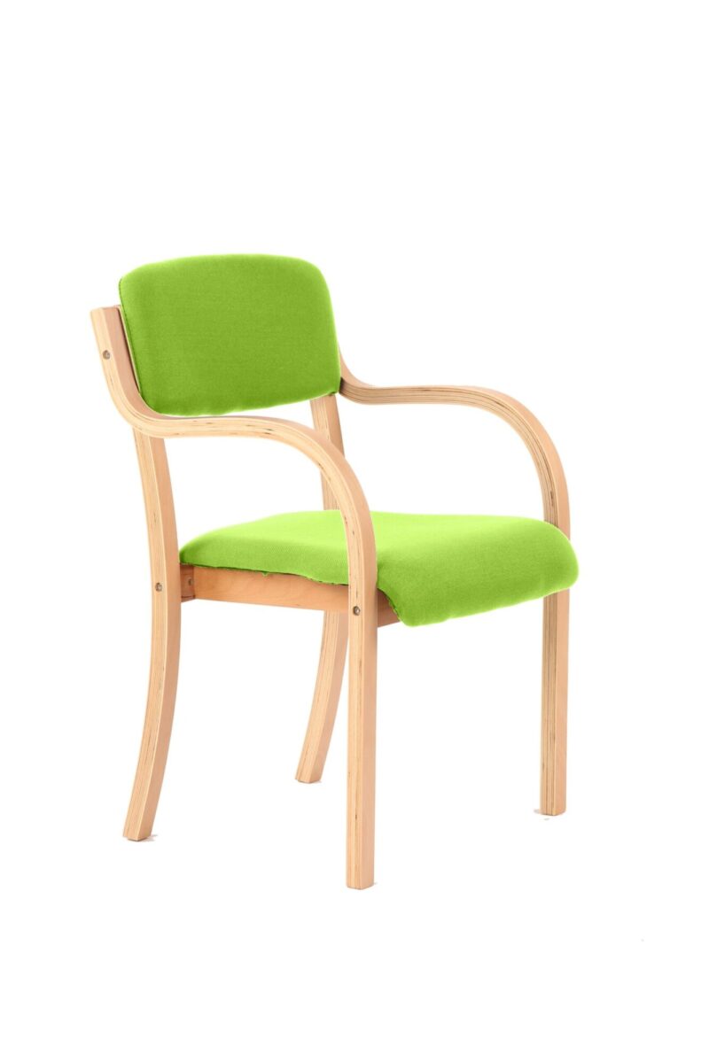 Madrid Wooden Frame Visitor Chair with Arms - Image 12