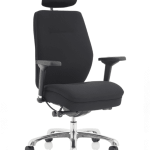 Domino High Back Black Posture Chair with Arms and Headrest - Image 9