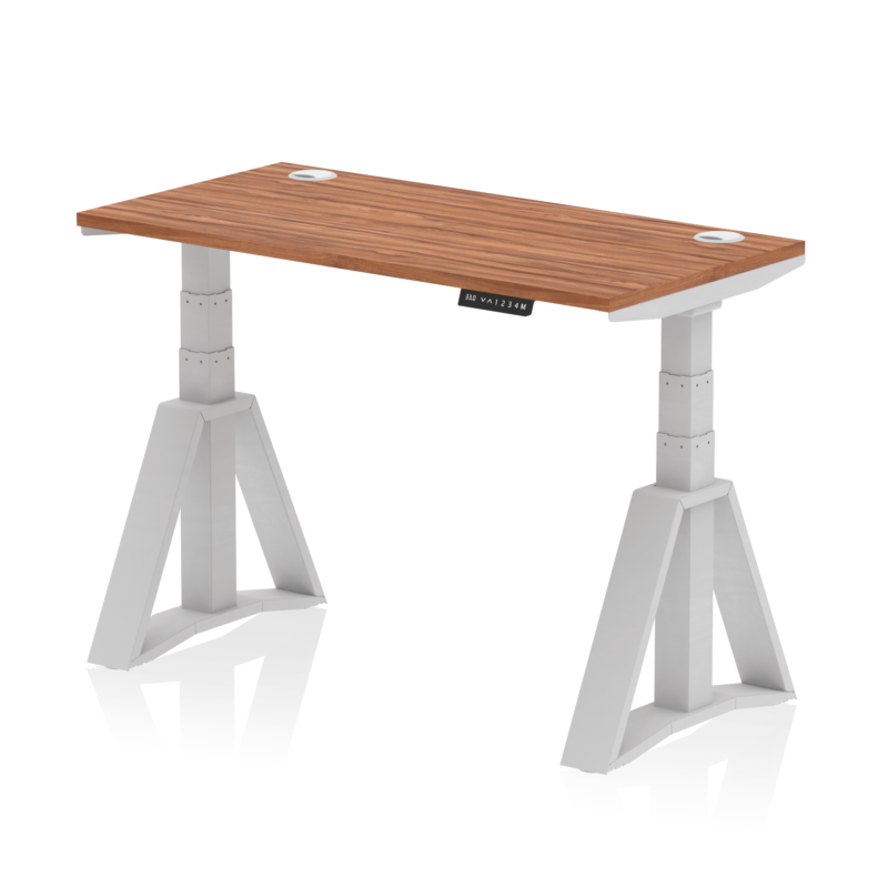 Air Height Adjustable Slimline Desk With Cable Ports With Piste Foot - Image 5