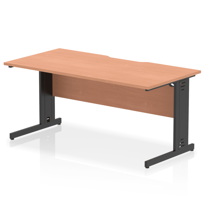 Impulse Scalloped Edge 1600mm Straight Desk Cable Managed Leg - Image 2