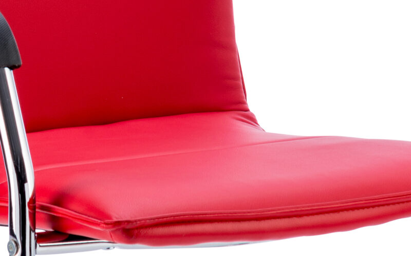 Echo Medium Back Leather Cantilever Visitor Chair with Arms - Image 13