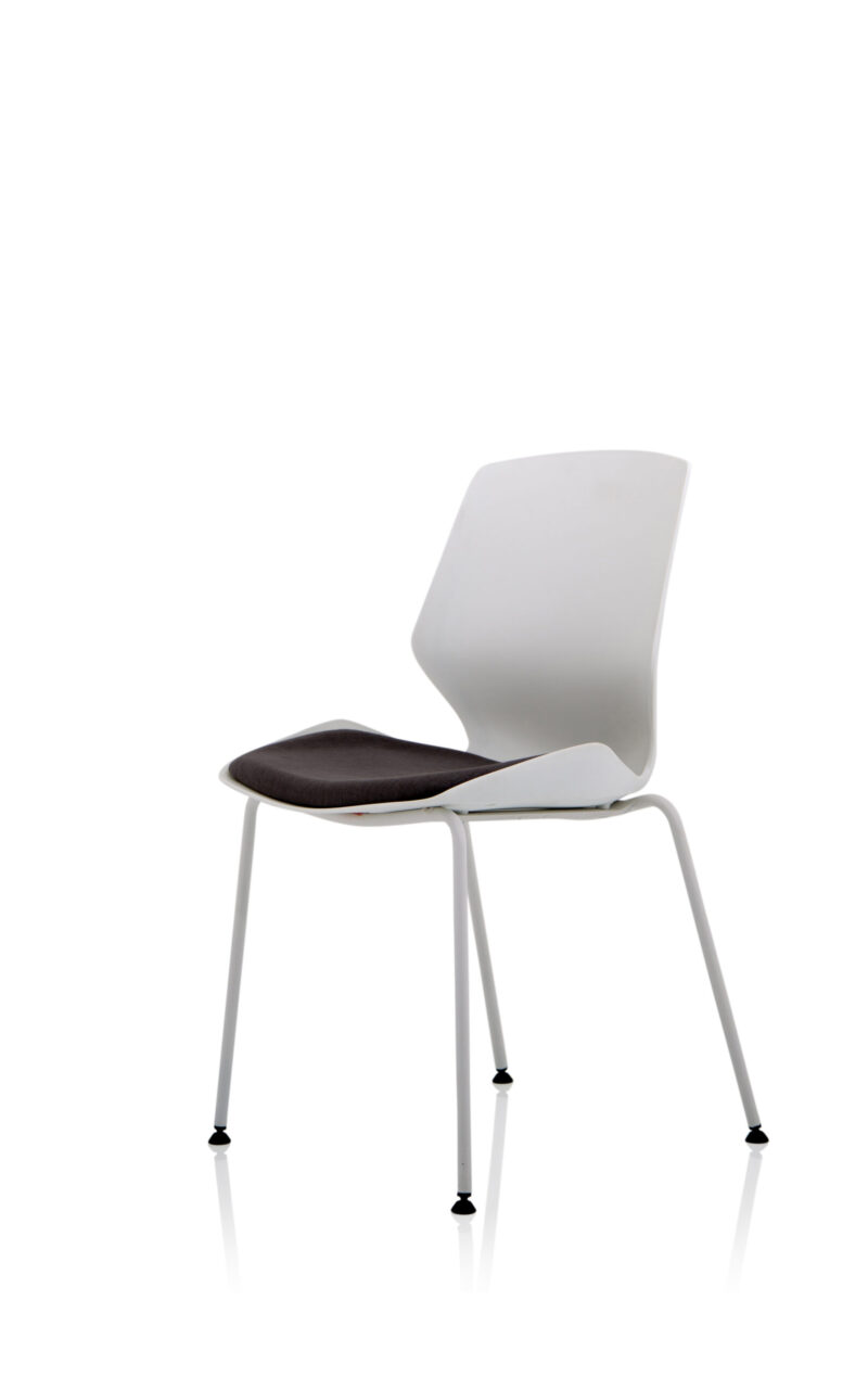 Florence White Frame Fabric Seat Visitor Chair - Image 3