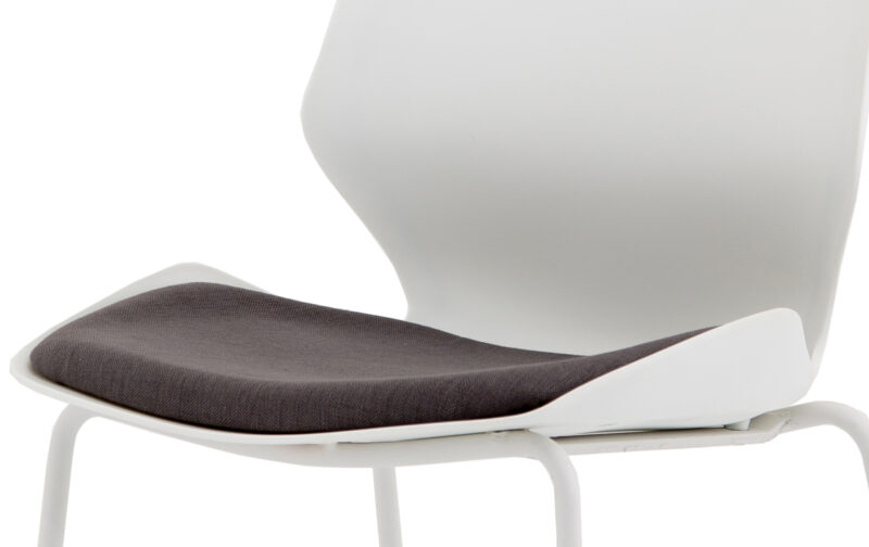 Florence White Frame Fabric Seat Visitor Chair - Image 7