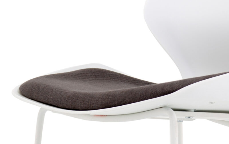 Florence White Frame Fabric Seat High Stool Chair - Image 7