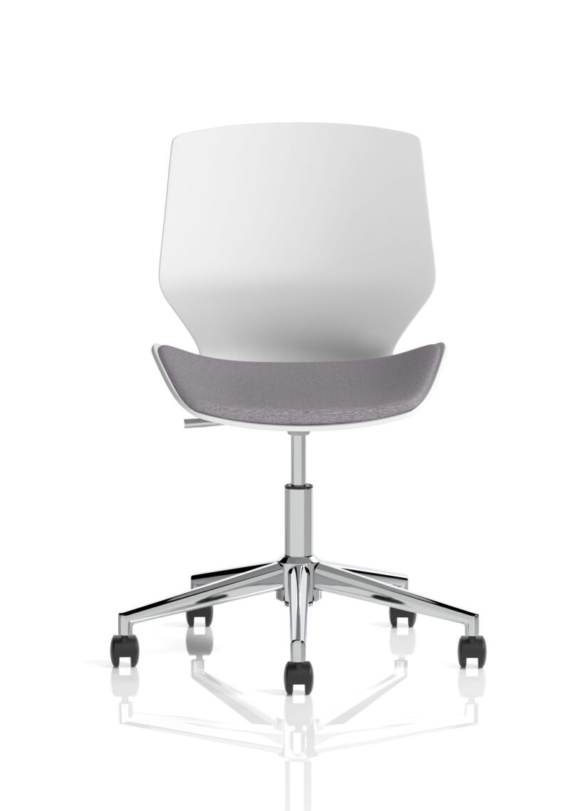 Florence 5 Star Base White Frame Fabric Visitor Chair - Image 2