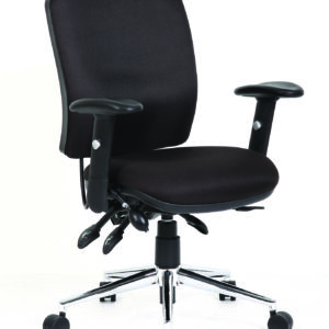 Impulse 1400mm Cantilever Straight Desk With Mobile Pedestal and Chiro Medium Back Black Operator Chair - Image 37