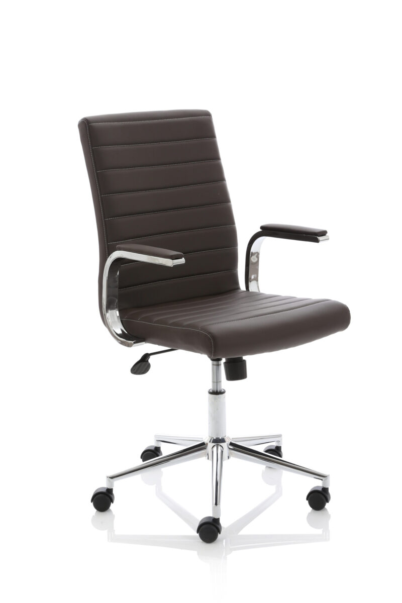 Impulse 1600mm Cantilever Straight Desk With Mobile Pedestal and Ezra Brown Executive Chair - Image 36