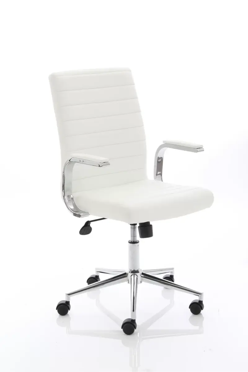 Impulse 1600mm Cantilever Straight Desk With Mobile Pedestal and Ezra White Executive Chair - Image 8