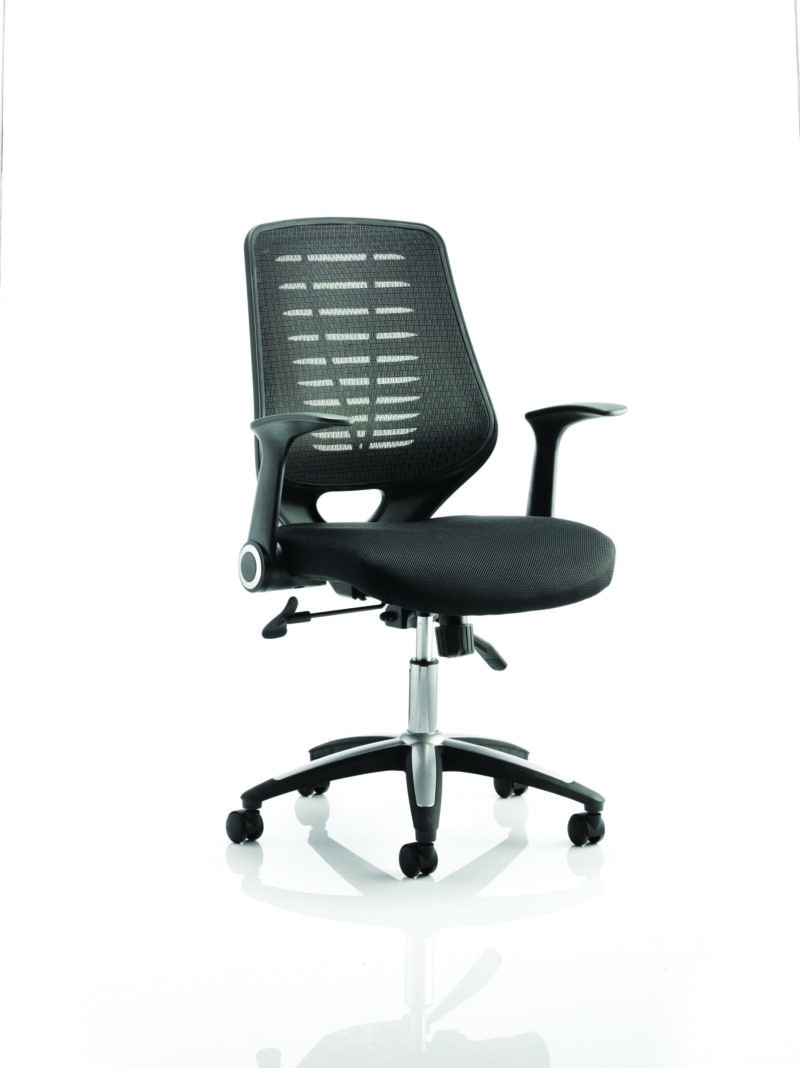 Impulse 1600mm Cantilever Straight Desk With Mobile Pedestal and Relay Silver Back Operator Chair - Image 38