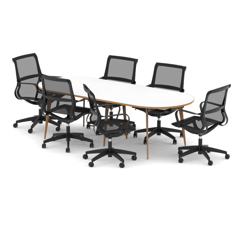 Oslo 2400mm Oval Boardroom Table With Set Of Executive Chairs - Image 2