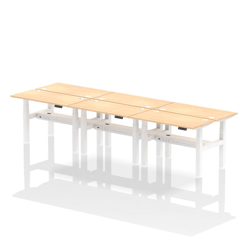 Air Back-to-Back Slimline Height Adjustable Bench Desk - 6 Person - Image 12