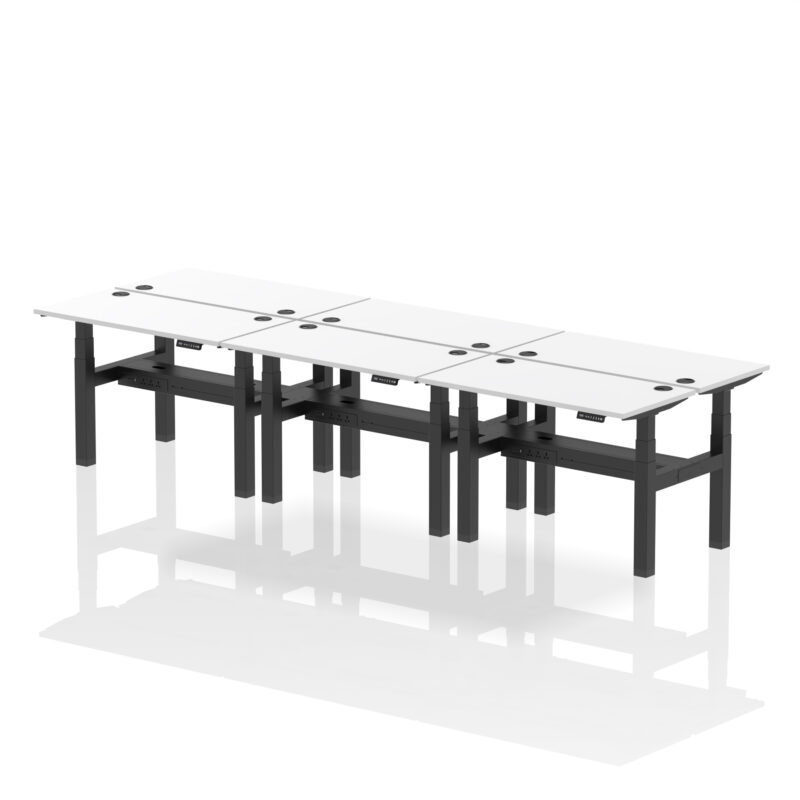 Air Back-to-Back Slimline Height Adjustable Bench Desk - 6 Person - Image 19