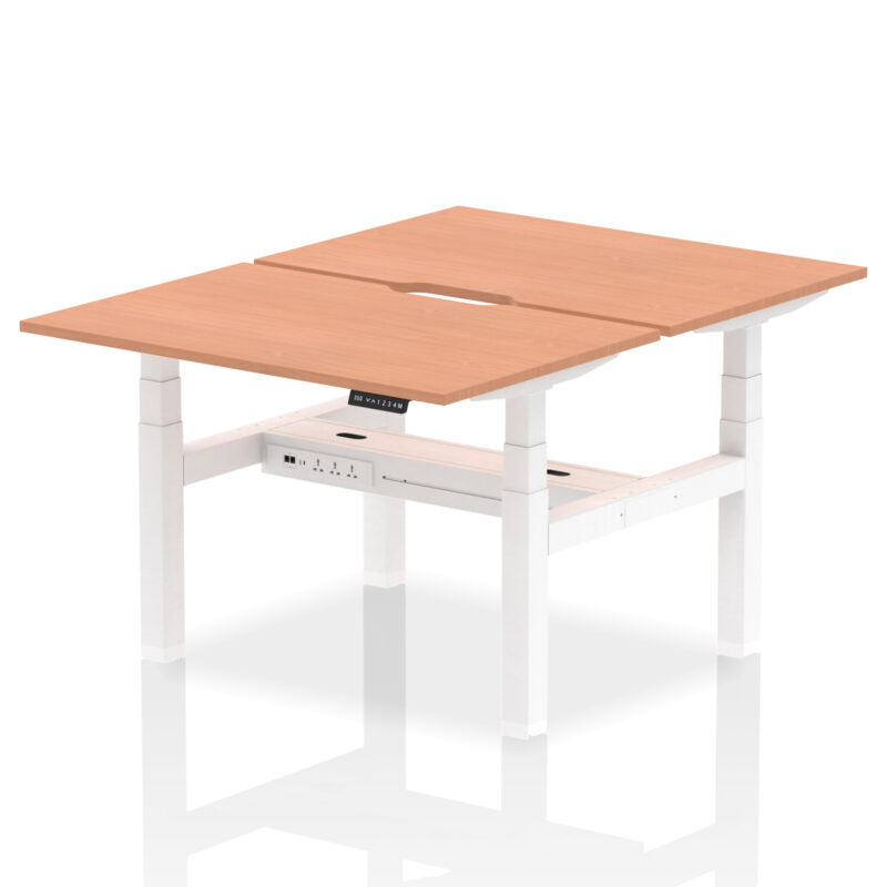 Air Back-to-Back Scalloped Edge Height Adjustable Bench Desk - 2 Person - Image 3