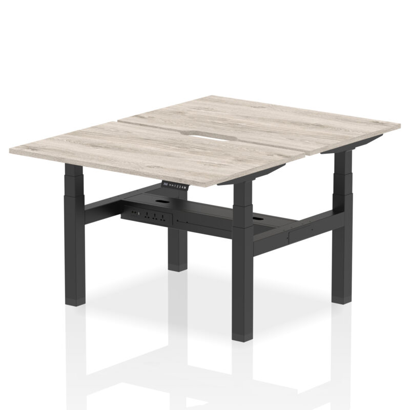 Air Back-to-Back Scalloped Edge Height Adjustable Bench Desk - 2 Person - Image 4