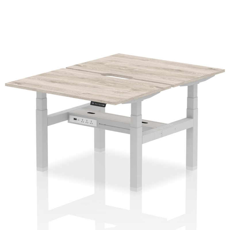 Air Back-to-Back Scalloped Edge Height Adjustable Bench Desk - 2 Person - Image 5