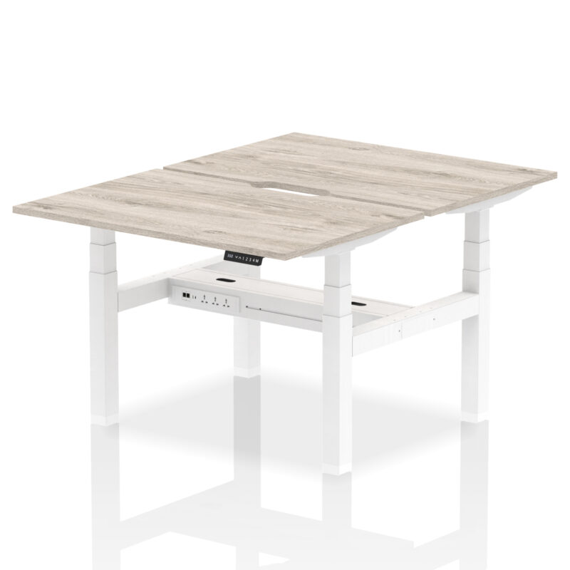 Air Back-to-Back Scalloped Edge Height Adjustable Bench Desk - 2 Person - Image 6