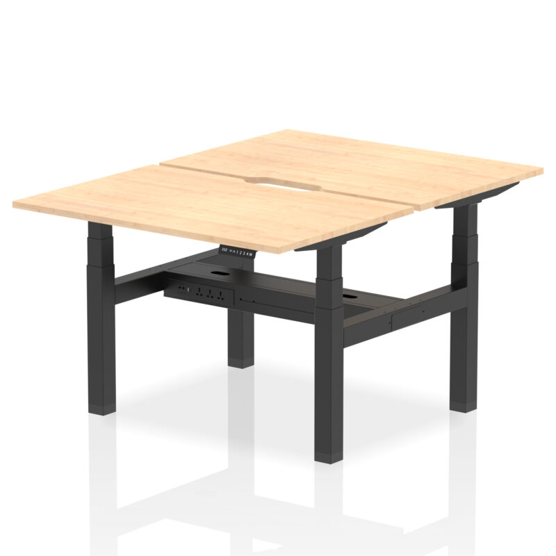 Air Back-to-Back Scalloped Edge Height Adjustable Bench Desk - 2 Person - Image 7