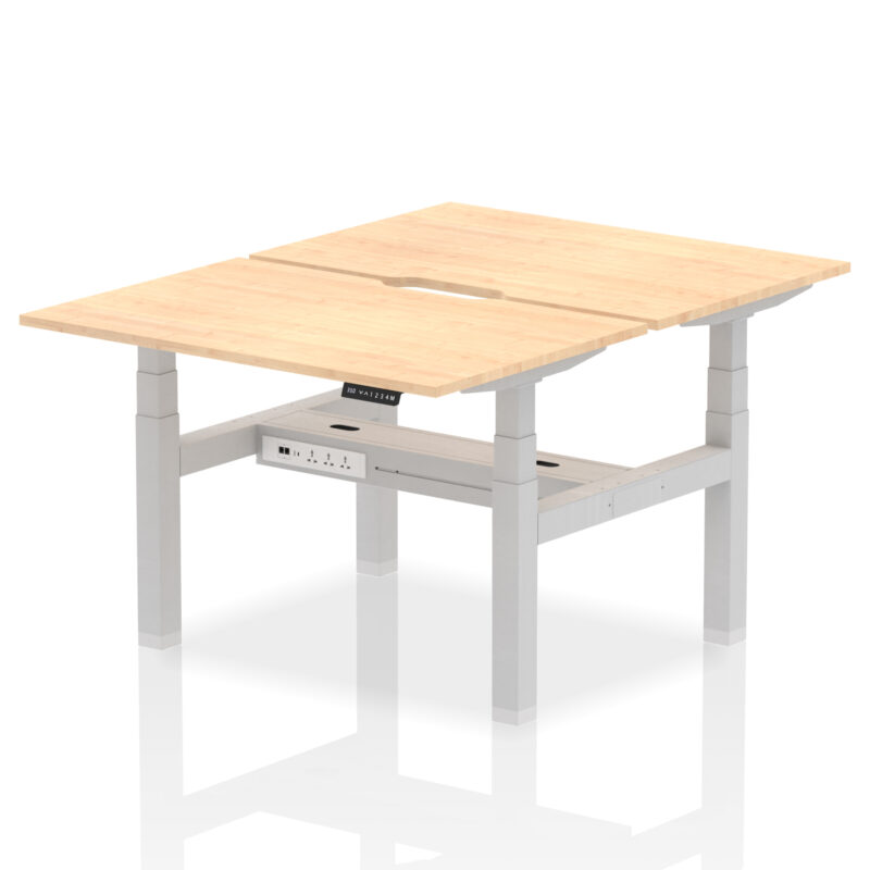 Air Back-to-Back Scalloped Edge Height Adjustable Bench Desk - 2 Person - Image 8