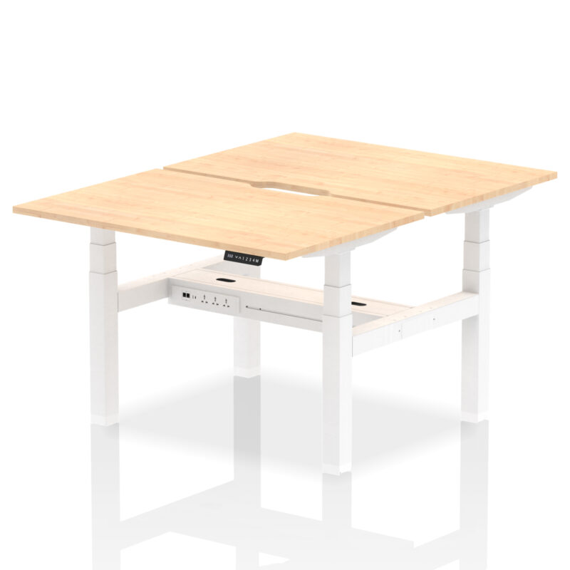 Air Back-to-Back Scalloped Edge Height Adjustable Bench Desk - 2 Person - Image 9