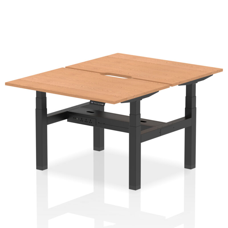 Air Back-to-Back Scalloped Edge Height Adjustable Bench Desk - 2 Person - Image 10