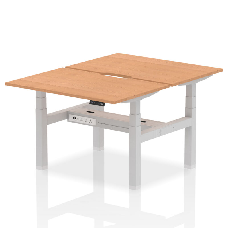 Air Back-to-Back Scalloped Edge Height Adjustable Bench Desk - 2 Person - Image 11