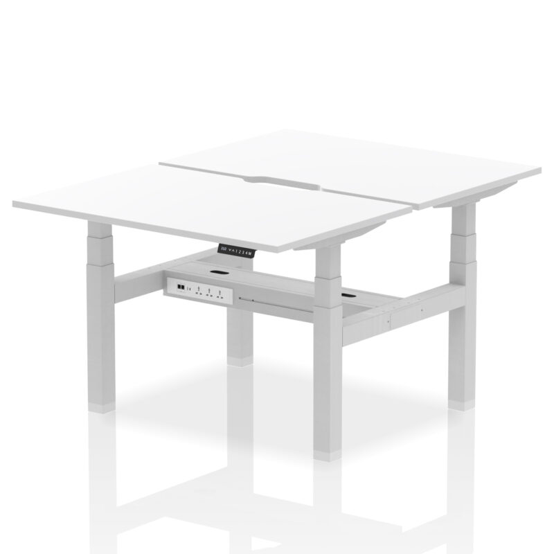 Air Back-to-Back Scalloped Edge Height Adjustable Bench Desk - 2 Person - Image 17