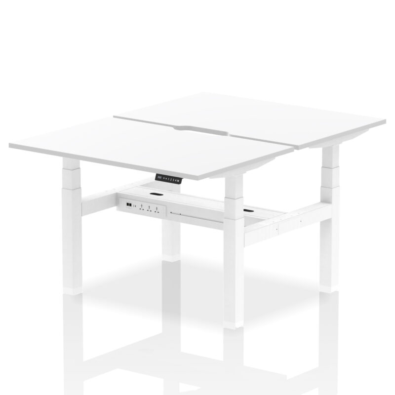 Air Back-to-Back Scalloped Edge Height Adjustable Bench Desk - 2 Person - Image 18