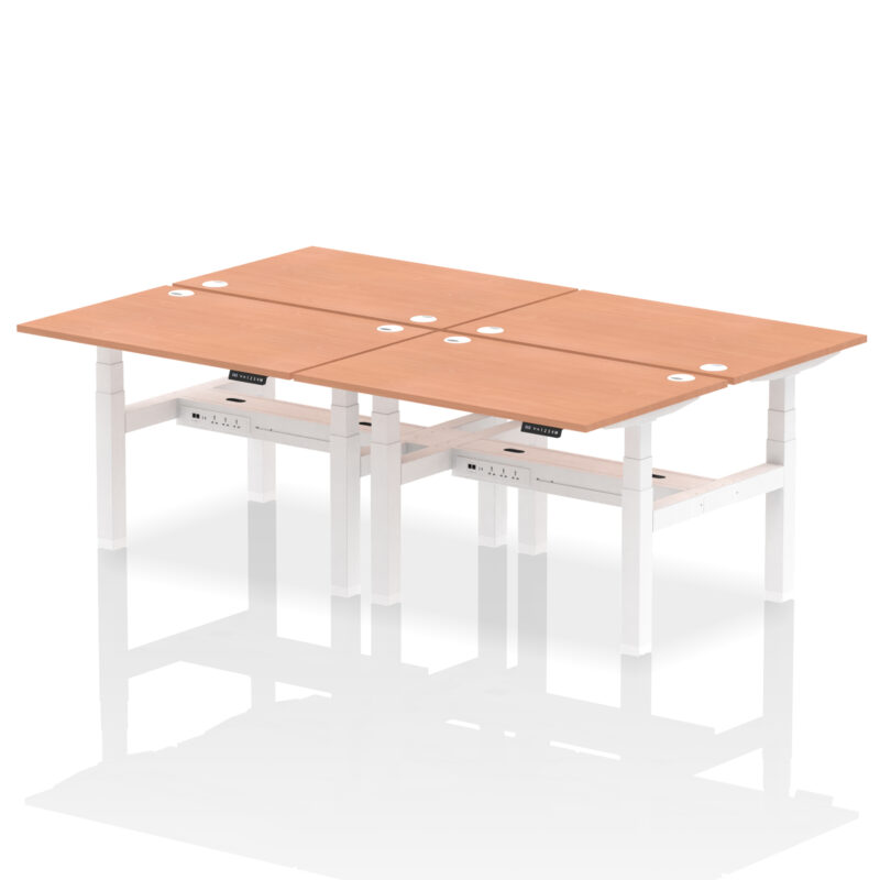 Air Back-to-Back Height Adjustable Bench Desk - 4 Person - Image 3