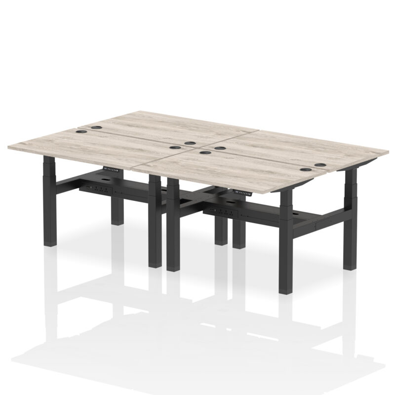 Air Back-to-Back Height Adjustable Bench Desk - 4 Person - Image 7