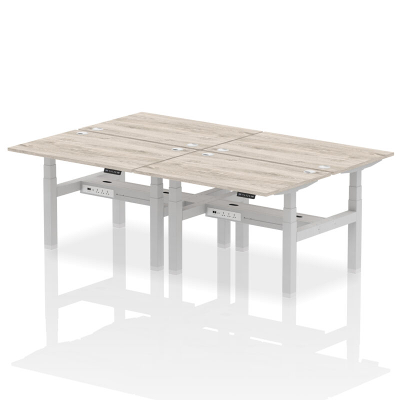 Air Back-to-Back Height Adjustable Bench Desk - 4 Person - Image 8