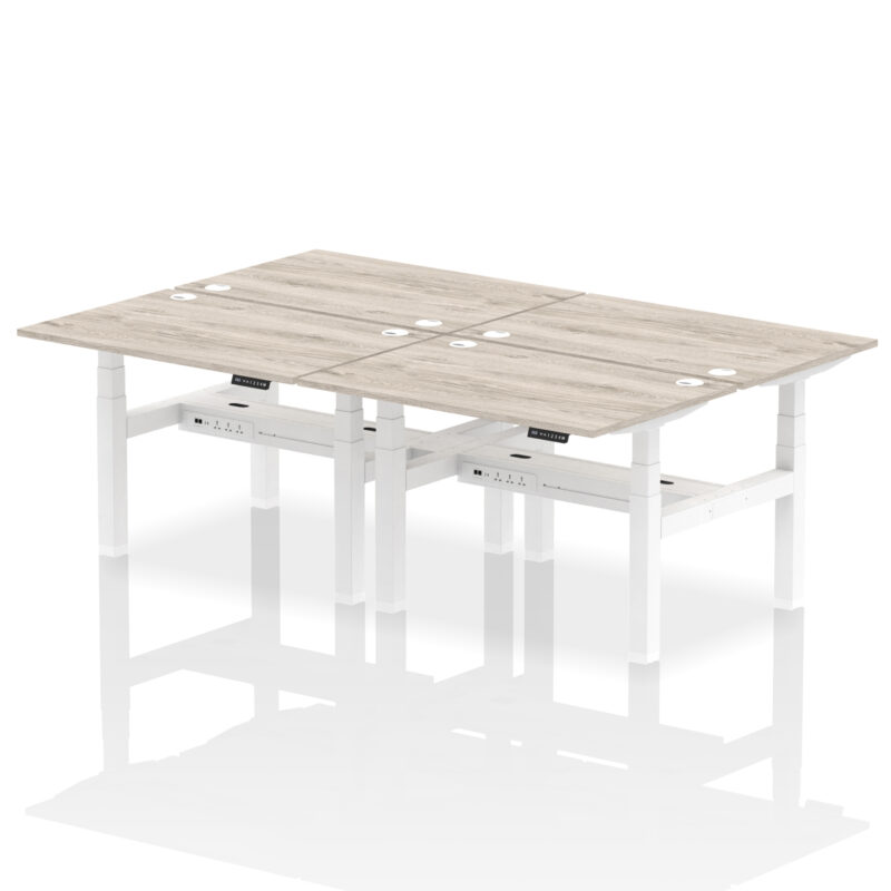 Air Back-to-Back Height Adjustable Bench Desk - 4 Person - Image 9