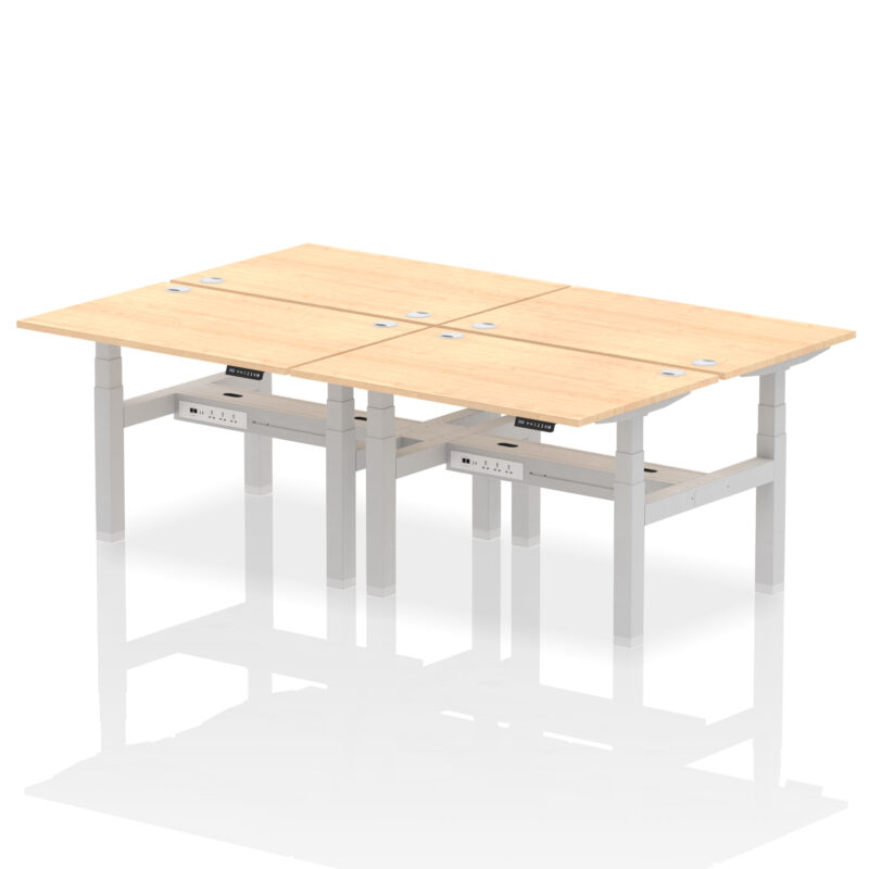 Air Back-to-Back Height Adjustable Bench Desk - 4 Person - Image 11