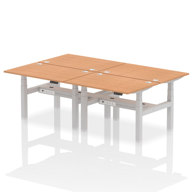 Air Back-to-Back Height Adjustable Bench Desk - 4 Person - Image 14