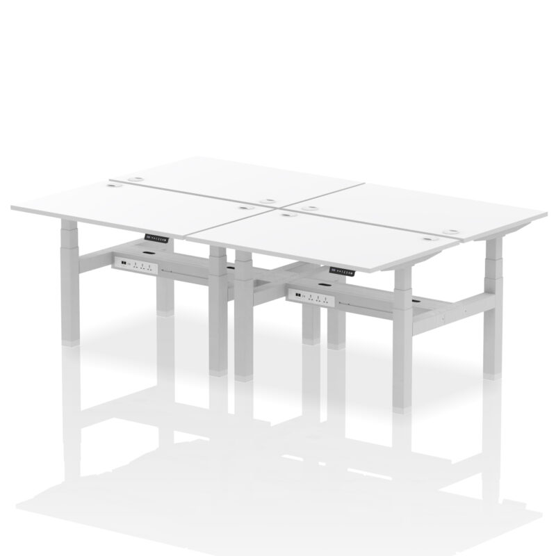 Air Back-to-Back Height Adjustable Bench Desk - 4 Person - Image 20