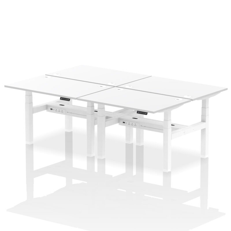 Air Back-to-Back Height Adjustable Bench Desk - 4 Person - Image 21