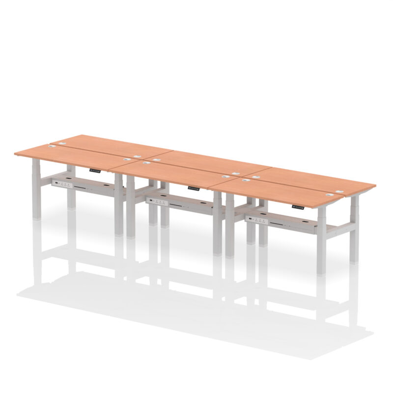 Air Back-to-Back Slimline Height Adjustable Bench Desk - 6 Person - Image 23