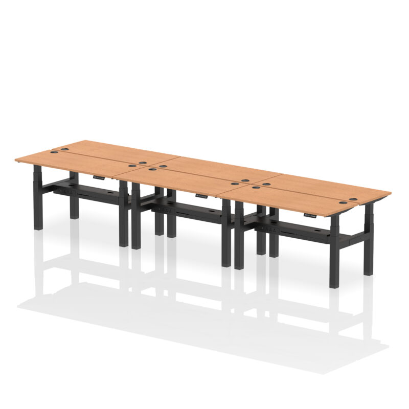 Air Back-to-Back Slimline Height Adjustable Bench Desk - 6 Person - Image 34