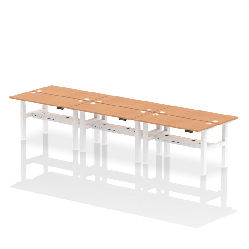 Air Back-to-Back Slimline Height Adjustable Bench Desk - 6 Person - Image 36