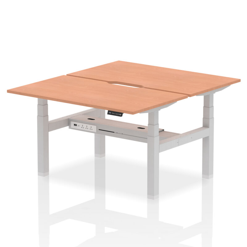 Air Back-to-Back Scalloped Edge Height Adjustable Bench Desk - 2 Person - Image 20