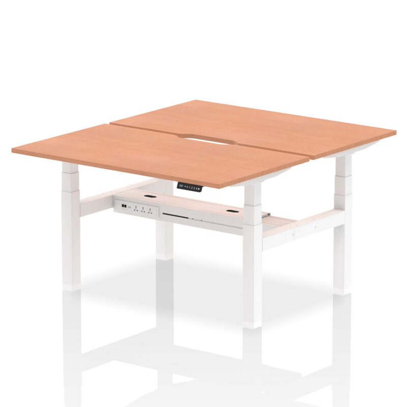 Air Back-to-Back Scalloped Edge Height Adjustable Bench Desk - 2 Person - Image 21