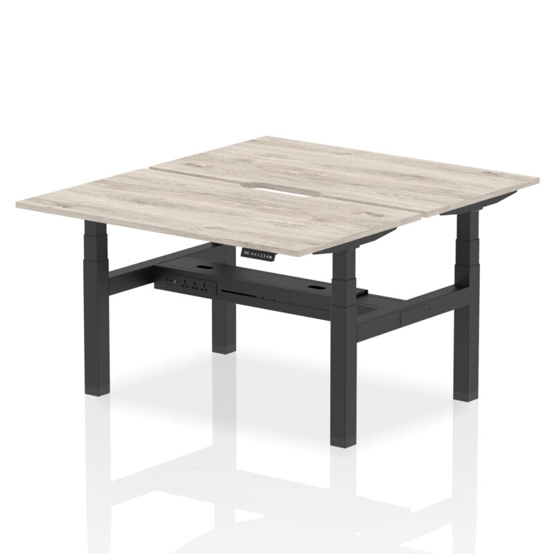 Air Back-to-Back Scalloped Edge Height Adjustable Bench Desk - 2 Person - Image 22