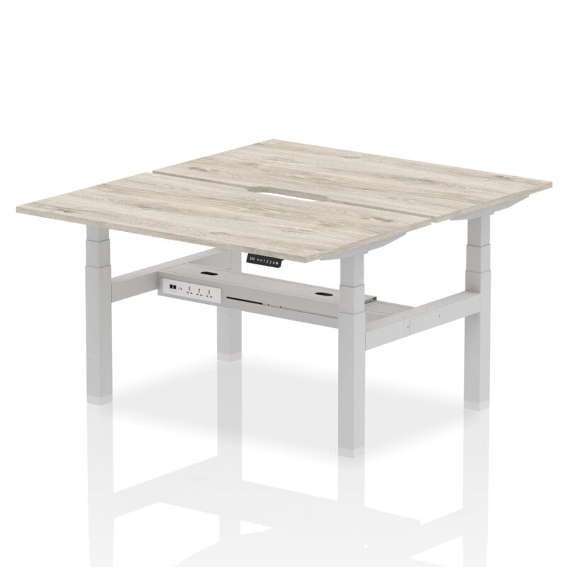 Air Back-to-Back Scalloped Edge Height Adjustable Bench Desk - 2 Person - Image 23