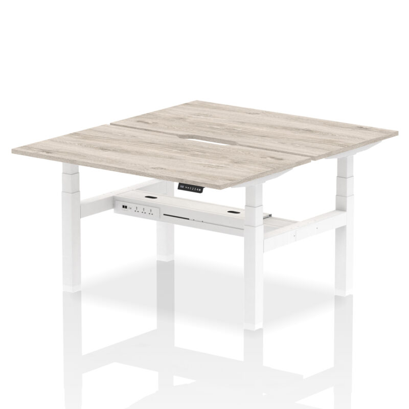 Air Back-to-Back Scalloped Edge Height Adjustable Bench Desk - 2 Person - Image 24