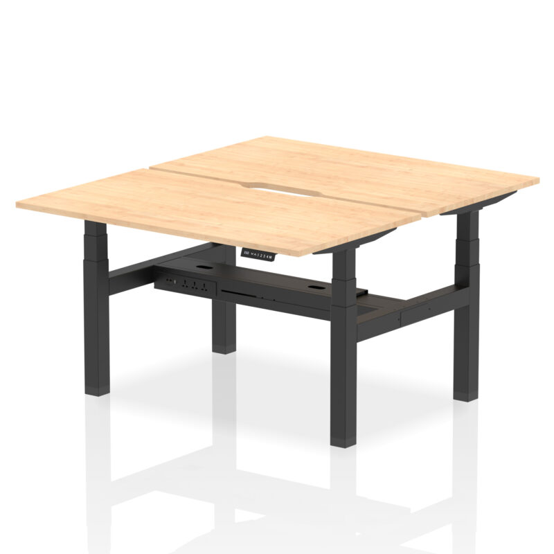 Air Back-to-Back Scalloped Edge Height Adjustable Bench Desk - 2 Person - Image 25