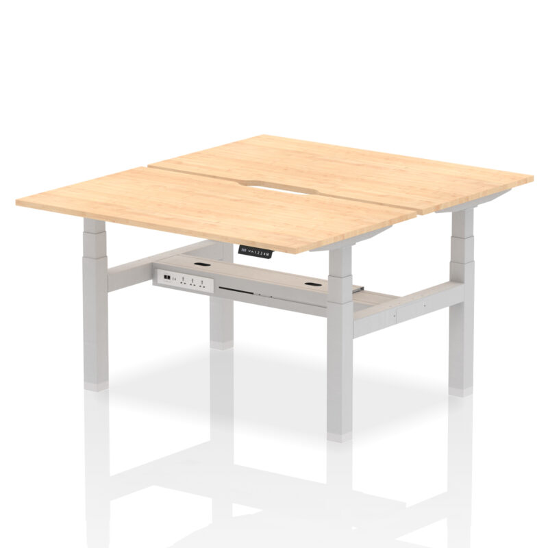 Air Back-to-Back Scalloped Edge Height Adjustable Bench Desk - 2 Person - Image 26