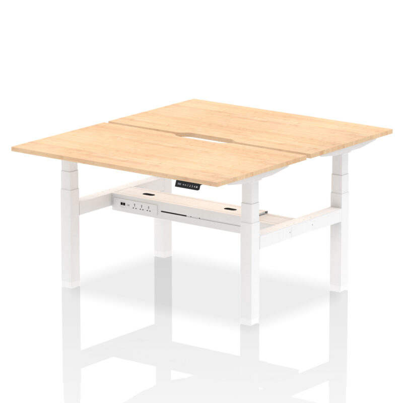 Air Back-to-Back Scalloped Edge Height Adjustable Bench Desk - 2 Person - Image 27