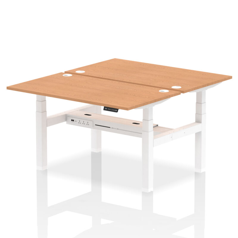Air Back-to-Back Height Adjustable Bench Desk - 2 Person - Image 36